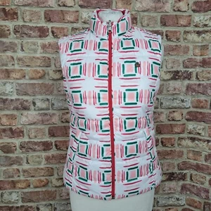 Chaleco reversible Y2K Benetton rosa blanco calentador de cuerpo pequeño para mujer - Imagen 1 de 21