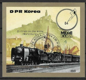 KOREA:1984 S/S SC#2374 Used CTO Essen ’84 Int’l Stamp Exhib., TRAIN IN GERMANY - Picture 1 of 2