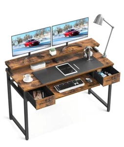 computer desk with drawers and keyboard tray under - Picture 1 of 1