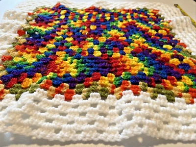 "Manta tejida afgana vintage hecha a mano multicolor 20 x 20"" para silla de mesa" Foto 1 de 4