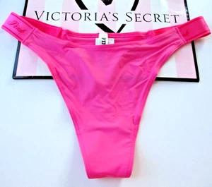 VICTORIA'S SECRET PINK High Leg Thong Panty VS Carmine Rose S M L XL Smooth Logo - Picture 1 of 6