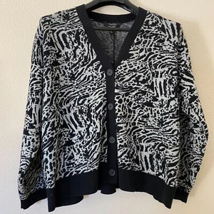 Simply Vera Cardigan XXL Damenpullover schwarz bedruckt fallende Schulter Neu - Bild 1 von 5