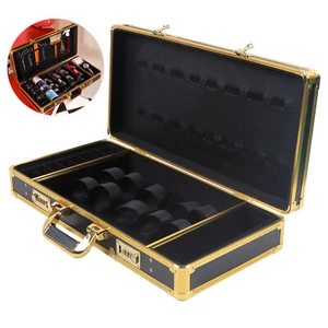 Großer Friseur Koffer Tragetasche Haarschneidemaschine Trimmer Werkzeug Aufbewahrung Organizer Gold - Bild 1 von 11