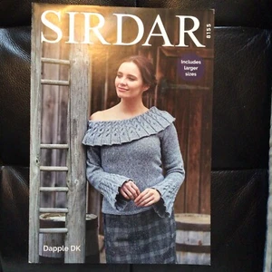 Sirdar Dapple D/K Ladies Sweater Knitting Pattern Size 32-54” 8155 - Picture 1 of 3