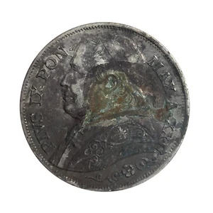 1867 VATICAN Papal States 2 Lire Pius IX rare silver coin G12_10 - Picture 1 of 2