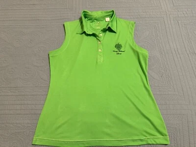 Trump National Doral 高尔夫石灰绿色无袖领衬衫女式中号 — 第 1/4 张图片