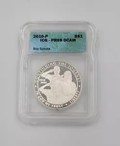 2010-P Proof Boy Scouts Commemorative Silver Dollar IGC PR69 DCAM - Picture 1 of 2