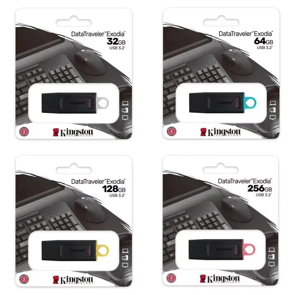 Kingston USB Memory Stick Exodia Onyx 64gb/128gb/256gb 3.0 Pen Backup Drive - Image 1 of 1