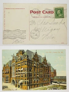 Vintage Postcard City Hall Kansas City MO Ornate Architecture Posted 1911 - Picture 1 of 1