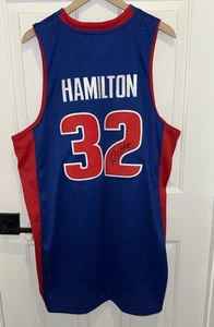 Adidas Detroit Pistons NBA Basketball Jersey Richard Hamilton #32 Autographed XL - Picture 1 of 10