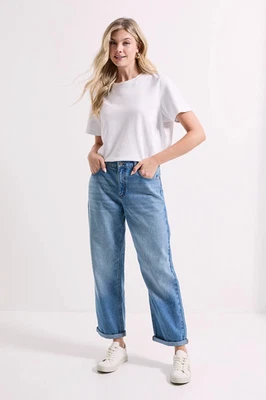 Dorothy Perkins Mid Wash Boyfriend Jeans Womens Daywear Jeans - Image 1 of 4