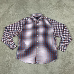 UNTUCKit Shirt Mens XL Red Blue Gingham Button Down Relaxed Fit Long Sleeve - Picture 1 of 8