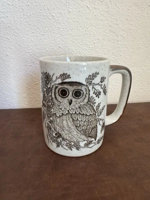 Adorable Vintage Otagiri Owl Coffee Mug Tea Cup Stoneware Speckled Earth Tones - Image 1 of 4