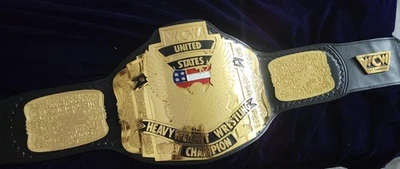 Cinturón título réplica campeonato de Estados Unidos WCW adulto 4 mm Foto 1 de 2
