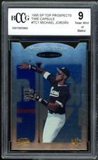 Michael Jordan Baseball Rookie 1995 SP Top Prospects Time Capsule #1 BGS BCCG 9