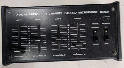 Realistic 32-1105A 4-Channel Stereo Microphone Mixer Vintage Untested Analog - Image 1 of 4