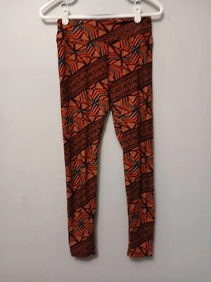 Lularoe OS Leggings Mujer Patrón Tribal Geométrico Rojo Talla Única 2-10 Pantalones Suaves Foto 1 de 4