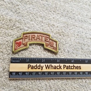 Pirate Scroll Patch Hook & Loop Back Military Morale Tactical Green Y2 - Picture 1 of 2