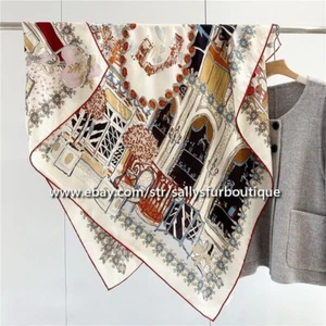 Sallys 70% Cashmere & 30% Silk Closet Print Double Face Scarf Stole Shawl 53" - Picture 1 of 15