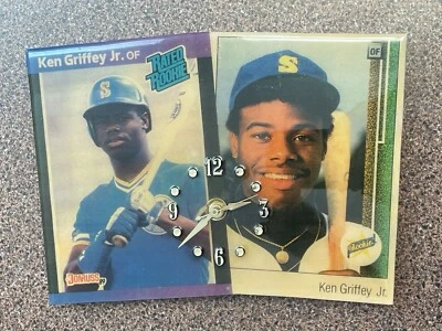 Griffey Jr Clock New, Mint With ROOKIE Cards Approx 10” X 8” Pretty Neat Item! - Image 1 of 2