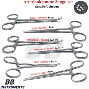 Pinza de arteria Kelly hemostática pinzas pinza de mosquito soldador de gancho quirúrgico - Imagen 1 de 8