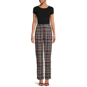 NWT NO BOUNDARIES PLEATED PLAID TROUSER PANTS SIZE XL (15-17) .. WOW!!! - Picture 1 of 4