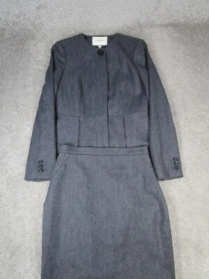 Traje Falda L.K.Bennett Mujer 6 Gris Lana Espiga Foto 1 de 4