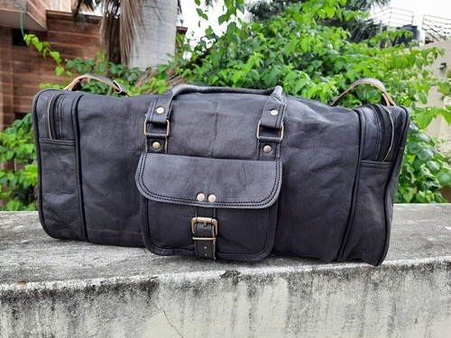 バッグ Duffle Bag vintage coach old Black Vintage COACH Black LEATHER DUFFLE BAG Weekender Luggage K1S-5409