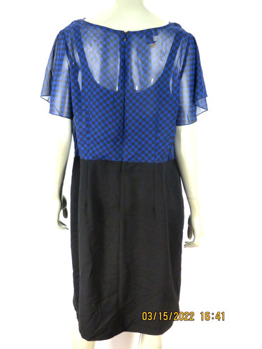 Abito canotta e chiffon ALYX DONNA TG 16W poli rayon spandex zaffiro blu nero