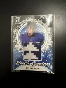 2023 Panini Donruss Zay Flowers #HS-ZFL Rookie Sweaters Tri Patch SP Ravens⭐️ - Picture 1 of 2