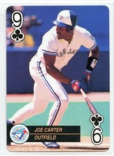 1992 Bicycle Baseball Aces Playing Card - Club - Joe Carter - Toronto Blue Jays