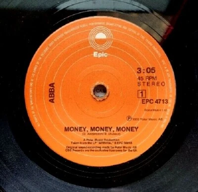 ABBA Money, Money, Money 7" Vinyl Single 1976 Epic Records EPC 4713 - Image 1 of 2