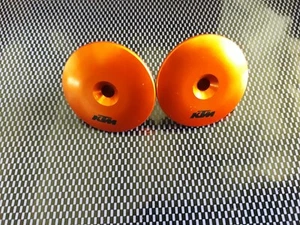 EMBOUT DE GUIDON "NU" KTM ALUMINIUM ANODISE ORANGE GUIDON 14-15mm MOTOS SCOOTERS - Imagen 1 de 2
