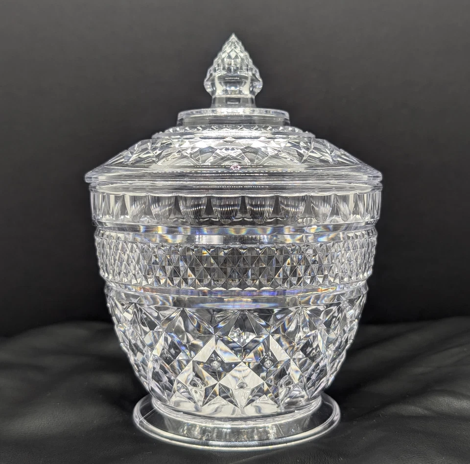 Daiso Shiny Pot Clear Plastic Makeup Brush Storage Cosmetics Jar 6in from Japan - Image 1 of 4