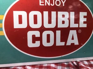 VINTAGE DOUBLE COLA PORZELLAN METALL SODA SCHILD RETRO - Bild 1 von 7