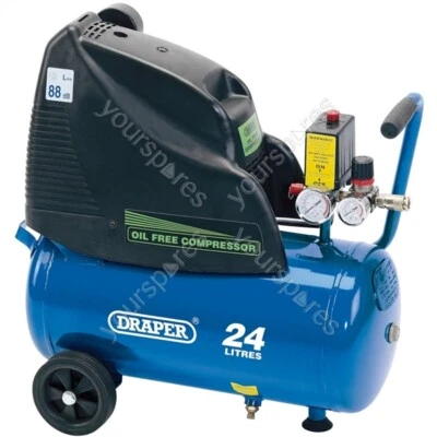 Draper 24L Oil-Free Direct Drive Air Compressor, 1.1kW/1.5hp - Image 1 of 4