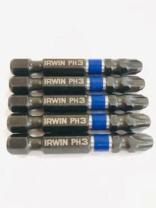 (5) Irwin Tools 2"-Inch Impact Performance #3 Philips Power Bit - Picture 1 of 1