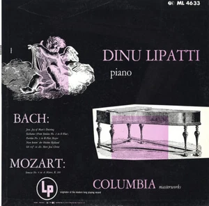 BACH Partita Siciliana Chorals MOZART Sonata K.310 LIPATTI Columbia ML-4633 6Eye - Picture 1 of 3