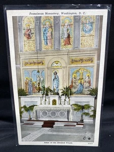 Franciscan Monastery Altar Washington DC Postcard unused 1930s/40s - Picture 1 of 6