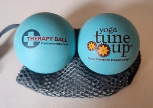 Tune Up Fitness Yoga Therapy Balls in Tote Light Blue + Mesh Bag Good! - Picture 1 of 2