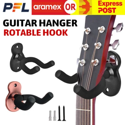 Guitar Hanger Wall Mount Shape Holder 4 pack Metal For Acoustic Electric Bass - image 1 of 4