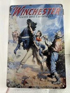 New Retro Tin Sign Winchester Gun Wild Horse 8x12 Inches Free Shipping PNS-09d5 - Picture 1 of 4
