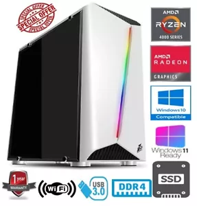 RYZEN GAMING PC - AMD RYZEN 3 4350G 16GB RAM 480GB SSD RADEON VEGA 2GB GRAPHICS - Picture 1 of 7