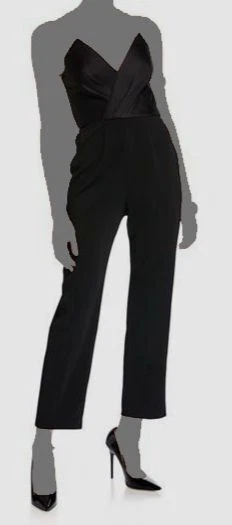 $345 Jay Godfrey Women's Black Dawson Notched Strapless Jumpsuit Size US 2 Foto 1 de 1