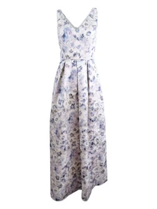 JS Collections Women's Floral-Print Metallic Ball Gown (8, Purple Multi) - Picture 1 of 2
