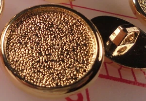 10 LARGE Gold Plastic Shank Buttons Pebble Design With Smooth Rim 1" - Picture 1 of 7