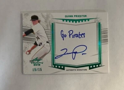 Quinn Priester 2019 Leaf Trinity Authentic Signature 15/15 - Image 1 of 2