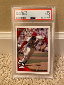 Bob Gibson 2010 Topps SP Variation #661 St. Louis Cardinals HOF PSA 9 Mint