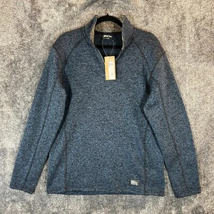 Eddie Bauer Pullover Herren mittelblau Fleece Langarm 1/4 Zip Pulli City - Bild 1 von 10