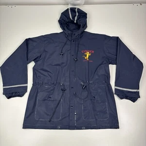 Vtg The Disney Catalog TIGGER  Rain Coat OSFA Navy Blue Jacket Hooded RARE - Picture 1 of 14